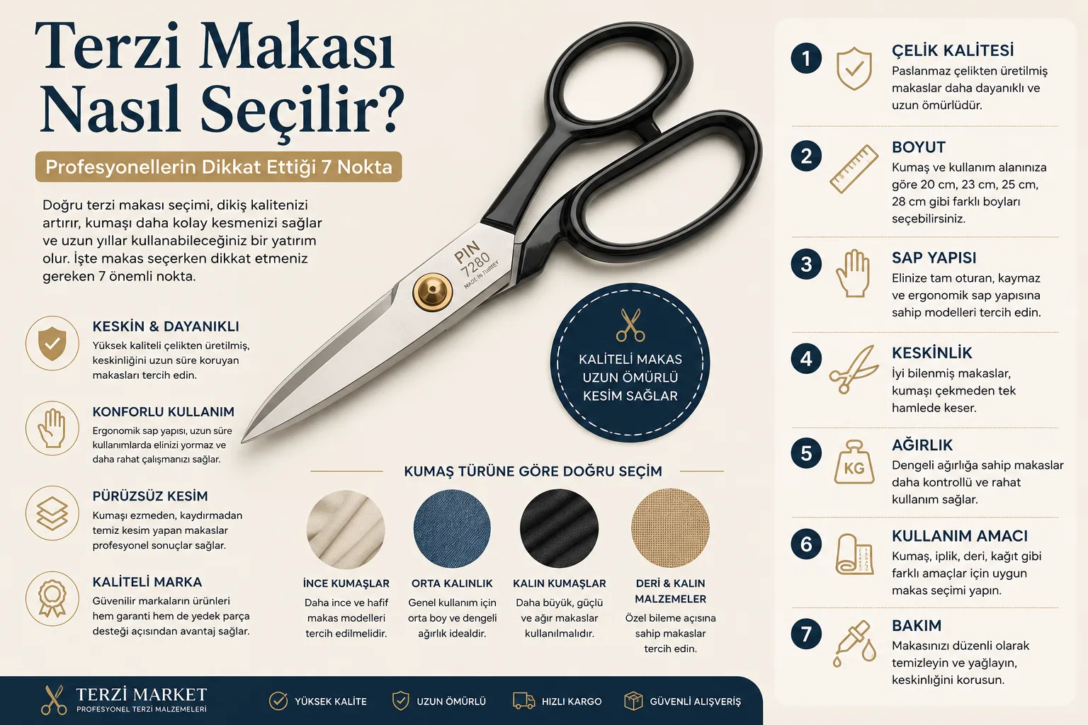 Terzi Makası Nasıl Seçilir? Profesyonellerin Dikkat Ettiği 7 Nokta