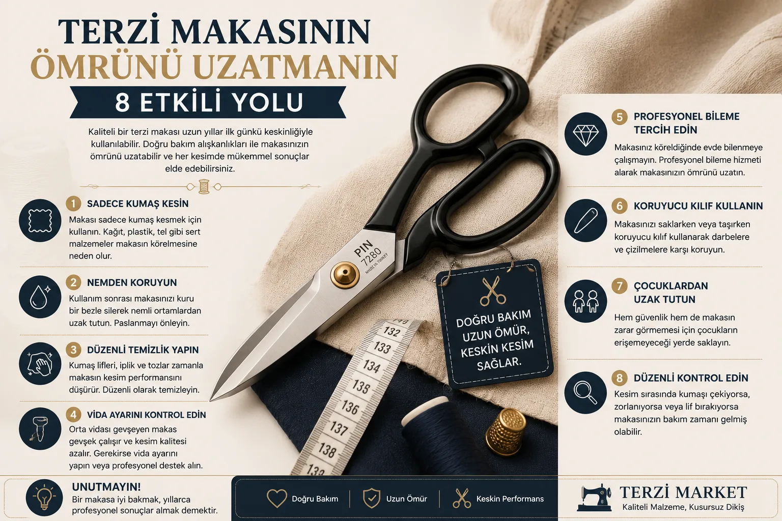 Terzi Makasının Ömrünü Uzatmanın 8 Etkili Yolu