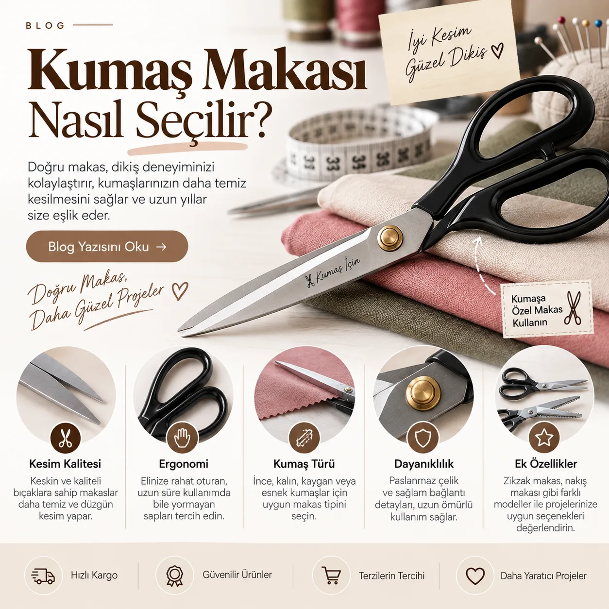 Kumaş Makası Nasıl Seçilir? Doğru Terzi Makası Seçim Rehberi